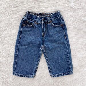 Janie and Jack Baby 100% Cotton Ridged Straight Leg Pull On Jeans 6-12 Months